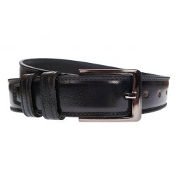 Curea barbati, casual, eleganta, din piele naturala, cusatura, Negru, latime 3.5cm - CK21N