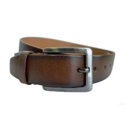 Curea barbati, casual, eleganta, din piele naturala, cusatura, maro, latime 4 cm - CK118M