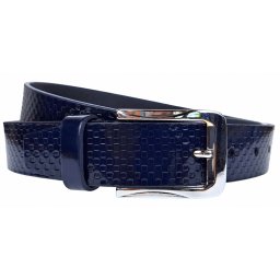 Curea barbati, eleganta, pentru costum, din piele naturala, Bleumarin, 3.5cm - CK51BLM
