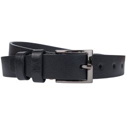 Curea barbati, eleganta, pentru costum, din piele naturala, Negru, 3cm - CK77N