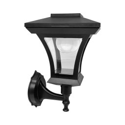 Lampă solară de perete cu LED TIRANA, 1,2 V, 1800 mAh, IP44, neagră