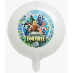 Balon alb personalizabil Fortnite tort 12 cm