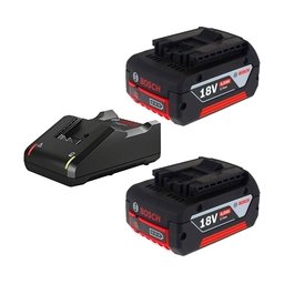 Bosch - 1600A019S0 - Set 2 acumulatori si incarcator, Li-Ion, 18 V, 4 Ah, incarcare rapida
