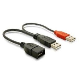 Delock USB data + napájací kábel, čierny