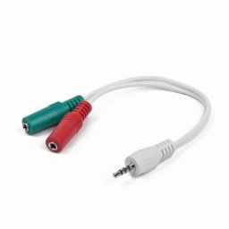 GEMBIRD CCA-417W Gembird Adapter Stereo Mini Jack M 4-pin -> 2x Mini Jack F 20cm white