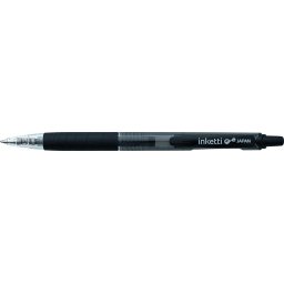 Pix cu gel PENAC Inketti, rubber grip, 0.7mm, corp negru transparent - scriere neagra