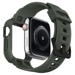 Husa Spigen Husa Rugged Armor Pro Apple Watch 7/6/5/4/SE 44mm/45mm Military Green (curea inclusa)