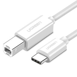 Cablu USB-C la USB-B imprimanta, 1.5 m, alb