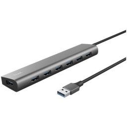 Hub USB Trust Halyx 7xUSB 3.2 Gen1 Gri