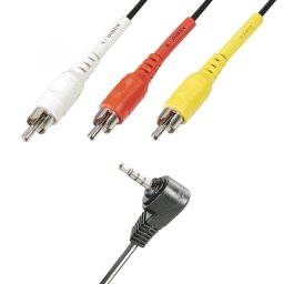 Cablu video, mufă 3,5 mm 4 poli - 3x mufă RCA stereo, 2 m
