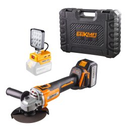 Polizor unghiular BK-BAG72 fara perii, Ø125mm, 18V, cu acumulator 4Ah, 9000rpm, Rosu