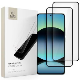 Folie protecție Tech-Protect Fit+ pentru Xiaomi Redmi Note 14 4G / 5G, pachet 2 bucăți, protecție ecran, neagră