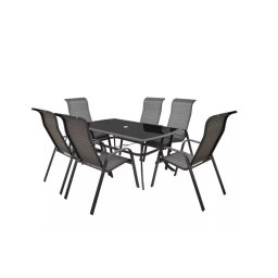 Set mobilier pentru gradina Honey Set Maxi, aluminiu/sticla, masa 168 x 97 x 72 cm, 6 x scaune 57 x 86 x 111 cm