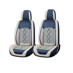 Husa scaun Huse auto premium 5 locuri Carguard Deluxe piele ecologică perforată și textil - albastru - alb