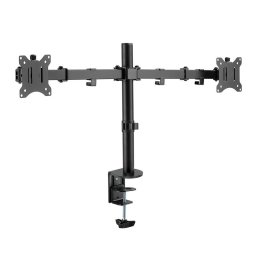 Suport monitor SUPORT de birou LOGILINK, pt 2 TV/monitor plat, diag. max 32 inch, rotatie, inclinare, pivotare, max 8 kg, "BP0098
