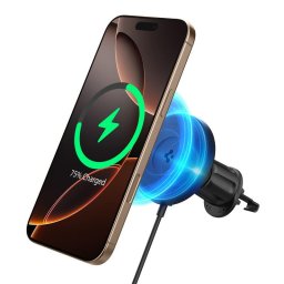 Suport auto telefon Spigen OneTap Pro 4 Hook, MagSafe, incarcare wireless, grila ventilatie, negru