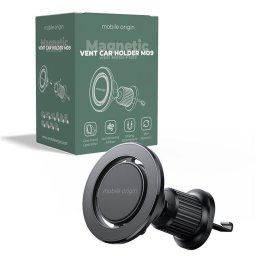 Suport auto telefon Mobile Origin MO9, magnetic, grila ventilatie, cu placa metalica