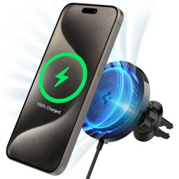 Suport auto telefon Spigen OneTap Pro 3 Cryomax, MagSafe, incarcare wireless, grila ventilatie, negru