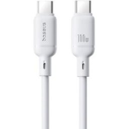 Silky, Fast Charging Data Cable pt. smartphone, USB Type-C la USB Type-C 100W, 2m, alb