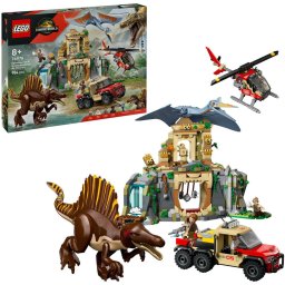 LEGO 76976 Jurassic World Spinosaurus & Quetzalcoatlus Helicopter Raid, construction toy