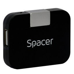 HUB extern SPACER, porturi USB: USB 2.0 x 4, conectare prin USB 2.0, negru, "SPH-316" (include timbru verde 0.5 lei)
