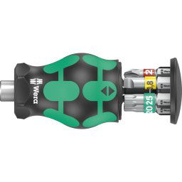 Wera Kraftform compact stubby magazine 1 bit set (black/green, 7 pieces)
