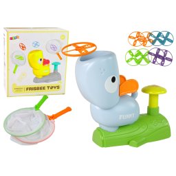 Prinde frisbee, joc de îndemânare, discuri zburătoare, catapultă albastră
