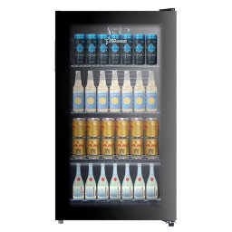 Vitrina frigorifica STARCREST SBC-9901BKE, 93 L, Termostat reglabil, Iluminare LED, Usa sticla, H 84.5 cm, Negru