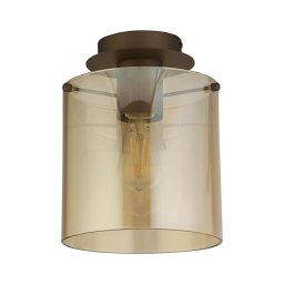 Searchlight 88911-1MO - Plafonieră SWEDEN 1xE27/60W/230V Ø22 cm maro/fumuriu