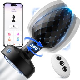 SuperLove 360 Tornado Swiveling Light Up Butt Plug with App Black