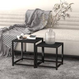 Mese de ceai, 2 buc., negru, MDF GartenMobel Dekor