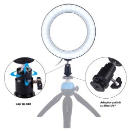 Lampa circulara pe usb Puluz 9cm