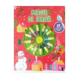Magie de iarna. Carte de colorat. 12 creioane mici pentru maini de pitici