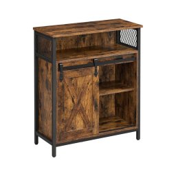 Comodă cu ușă glisantă FIRA maro/negru