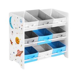 Raft depozitare copii ANET cu cutii textile albastru/alb
