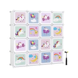 Dulap modular pentru copii ANET cu cutii colorate, depozitare practică