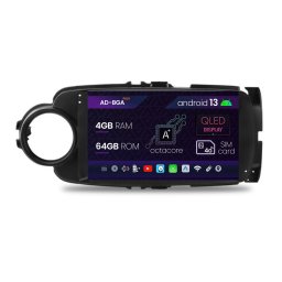 Navigatie Toyota Yaris (2010-2018), Android 13, A-Octacore 4GB RAM + 64GB ROM, 9 Inch - AD-BGA9004+AD-BGRKIT104B