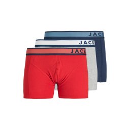 JACK & JONES Boxeri 'JACDENVER' albastru marin / gri deschis / gri amestecat / roşu închis
