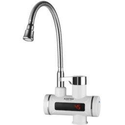 Robinet electric THERMY FLEX, 3300 W, carcasa din inox, rezistenta din otel inoxidabil, conducta din cupru, afisaj al temperaturii apei, debit apa fierbinte: 2-2.5 L/min, intrerupator de siguranta