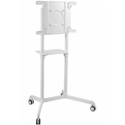 Stand TV mobil Serioux TV11-46TW, greutate maximă suportata TV: 70 kg, interval de înclinare: 0° sau 5°, rotația ecranului: 0°~+90°, greutate maximă suportata raft: 5 kg, alb