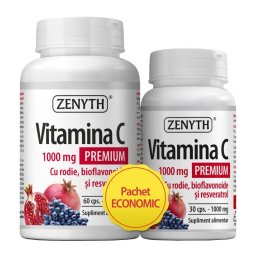 Vitamina C Premium cu Rodie 1000mg - 90cps Zenyth Pharmaceuticals