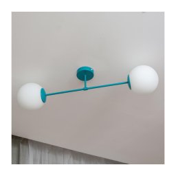 Plafonieră aplicată MOON 2xE27/15W/230V turcoaz