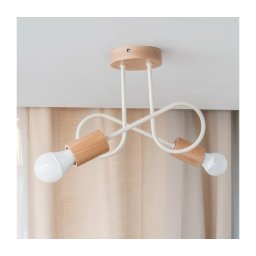 Lustru aplicat OXFORD 2xE27/15W/230V lemn de pin/crem