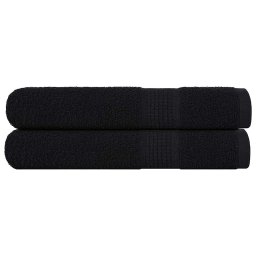 Prosoape 2 buc Negru 100x200 cm 360 g/m² 100% bumbac GartenMobel Dekor