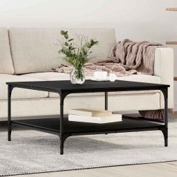 Masa de cafea Stejar negru 80 x 80 x 40 cm Lemn compozit GartenMobel Dekor