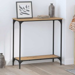 Masa de consola cu raft stejar artizanal 75 x 30.5 x 75 cm GartenMobel Dekor