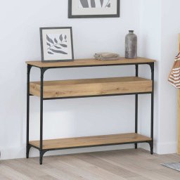 Masa de consola stejar artizanal 100 x 29 x 75 cm Lemn compozit GartenMobel Dekor