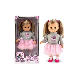 Păpușa Natalia într-un pulover gri, vorbește poloneză, 39 cm