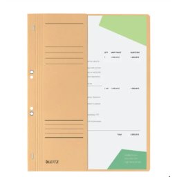 Dosar cu sina Leitz 1/2, carton, A4, cu capse, 170 coli, kraft