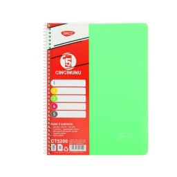 Caiet A4 cu spira, 200 file (120 file aritmetica, 80 file dictando), 5 subiecte, coperta PP, Daco, CT5200
